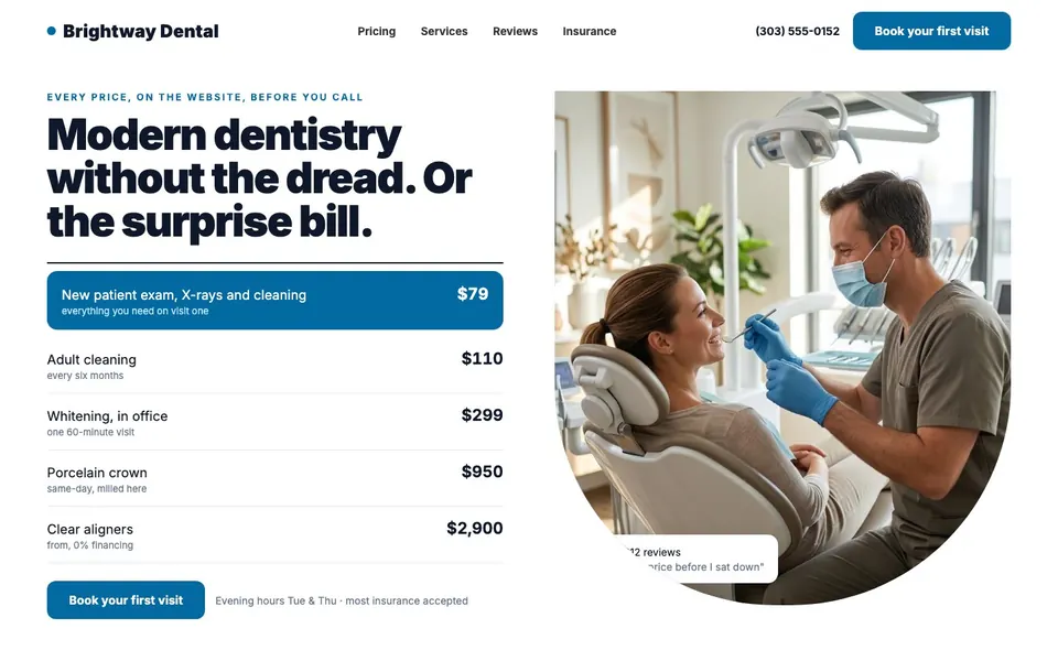 Brightway Dental's new website
