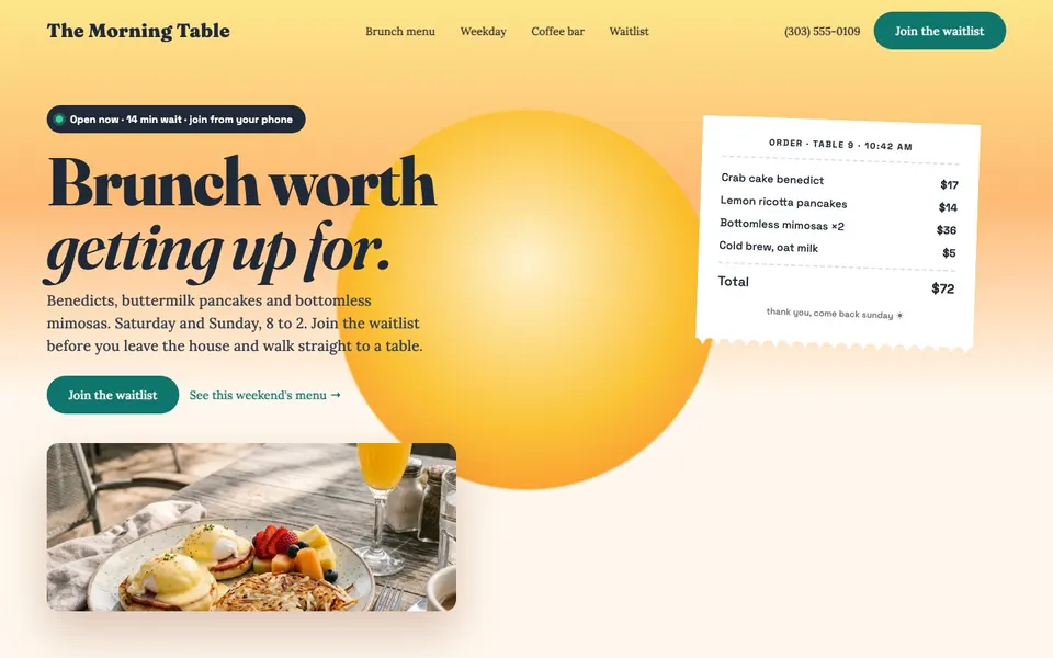 The Morning Table website