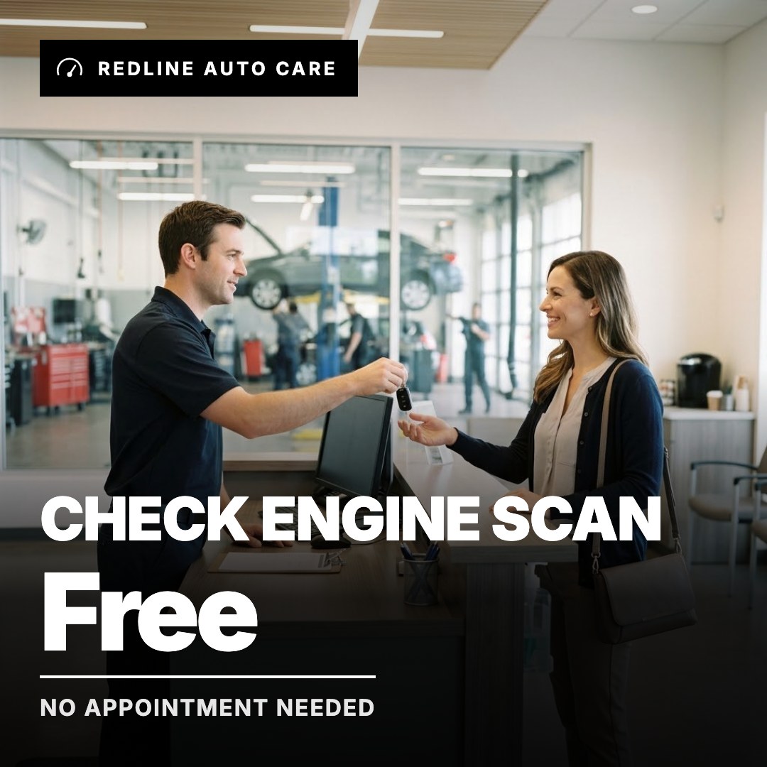 Redline Auto Care ad: Check Engine Scan Free